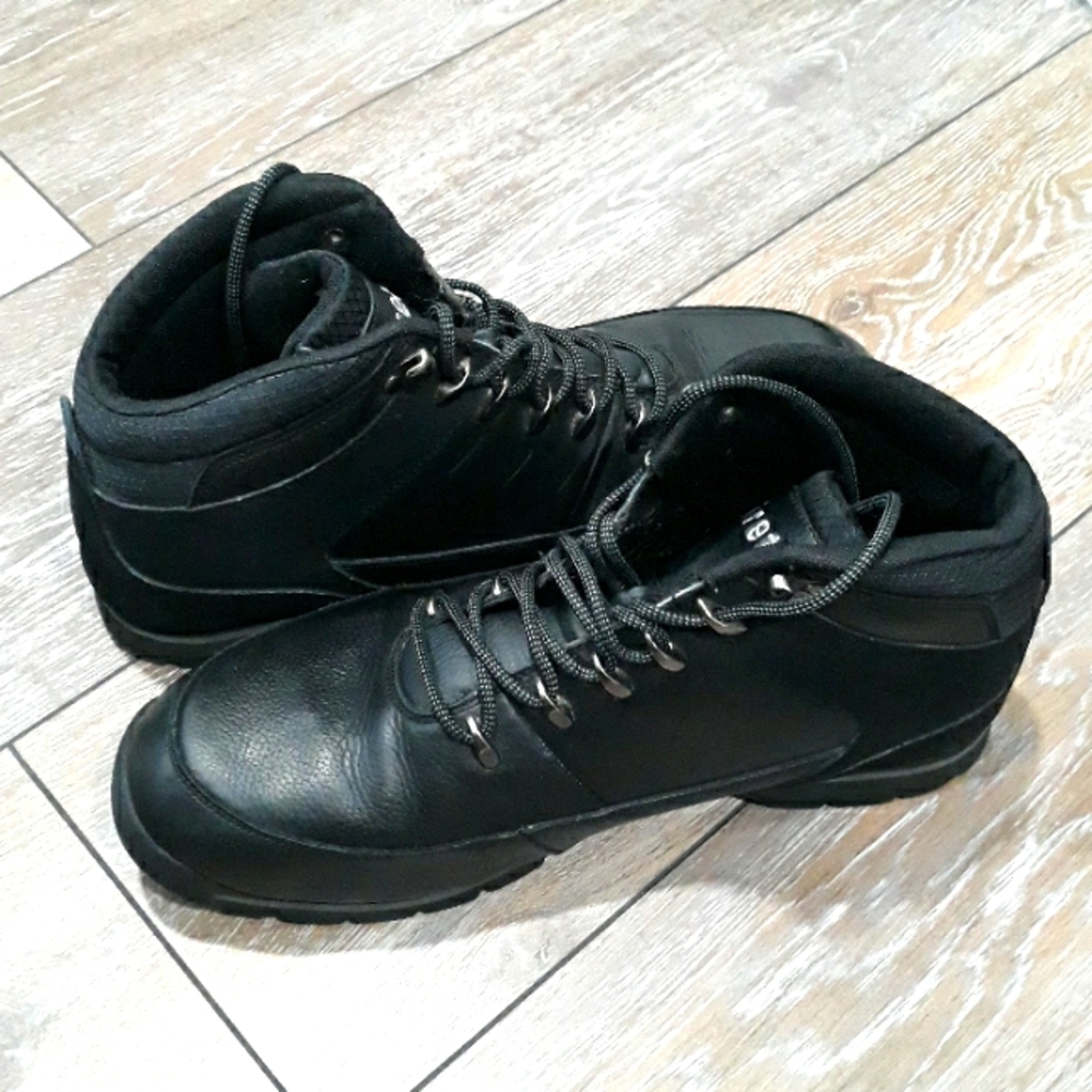 Firetrap black leather lace up boots. Size 13